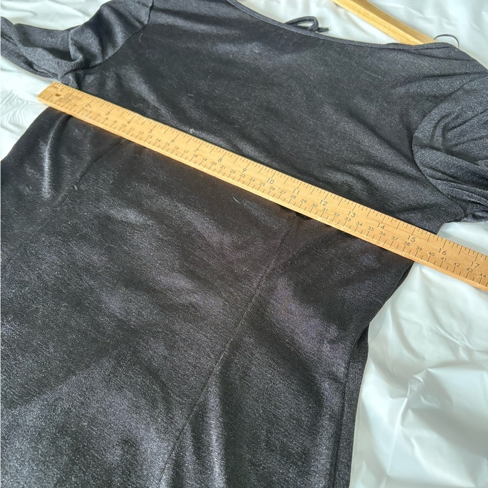 Lioness black Montana mini dress size large open back long sleeve sheer - Picture 7 of 11